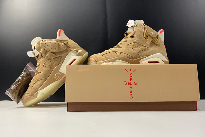 Travis Scott x Air Jordan 6 SP British Khaki / Bright Crimson-Sail DH0690 200