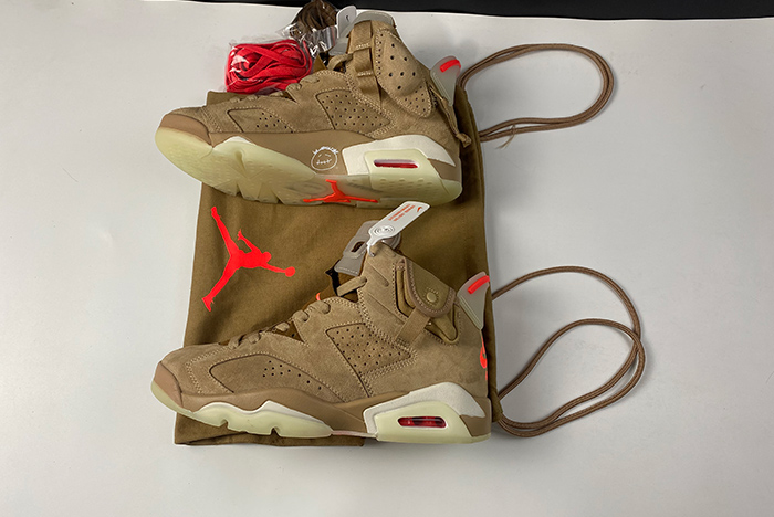 Travis Scott x Air Jordan 6 SP British Khaki / Bright Crimson-Sail DH0690 200