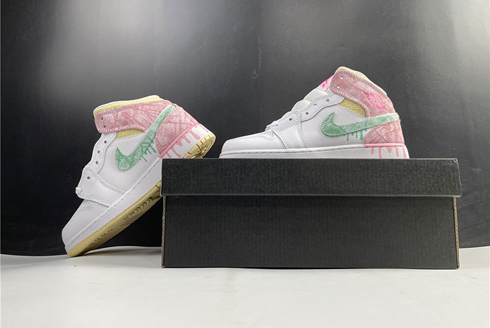 Air Jordan 1 Mid GS "Paint Drip" DD1666-100