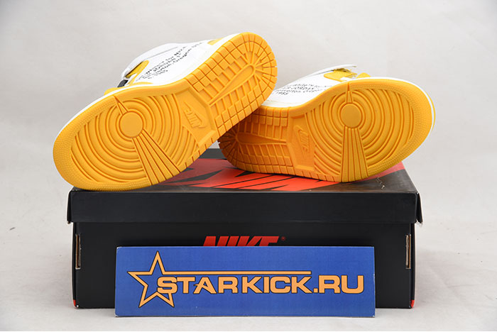 2019 AIR JORDAN 1 X OFF-WHITE NRG WHITE/DARK POWDER YELLOW-CONE AQ0818-149