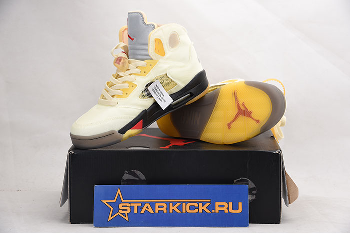 OFF-WHITE x Air Jordan 5 “Sail” DH8565-100