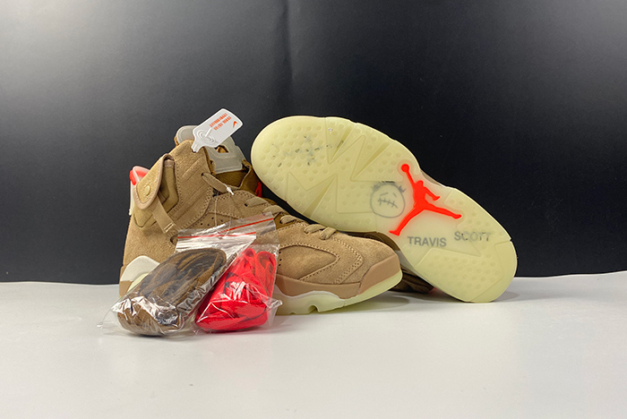 Travis Scott x Air Jordan 6 SP British Khaki / Bright Crimson-Sail DH0690 200