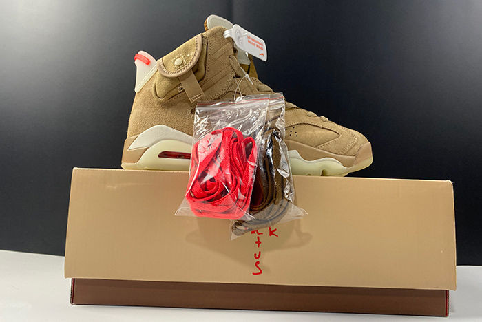 Travis Scott x Air Jordan 6 SP British Khaki / Bright Crimson-Sail DH0690 200