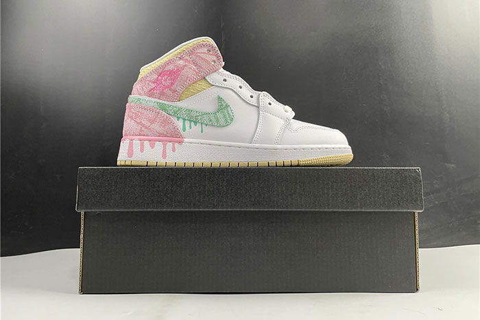 Air Jordan 1 Mid GS "Paint Drip" DD1666-100