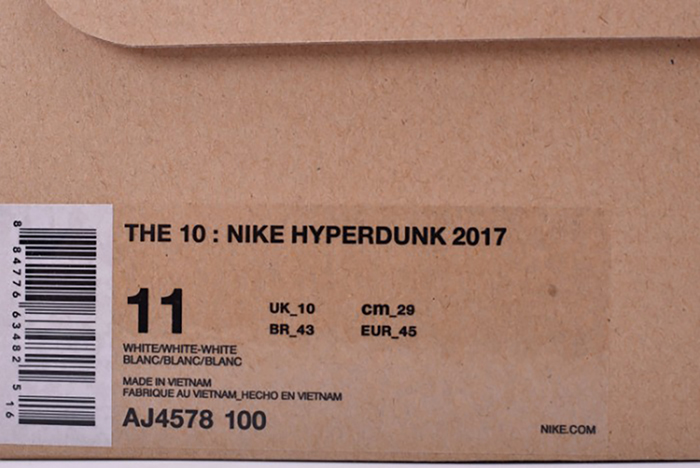 OFF-WHITE x Nike Hyperdunk 2017 FK THE TEN 10 Virgil Abloh MENS AJ4578-100