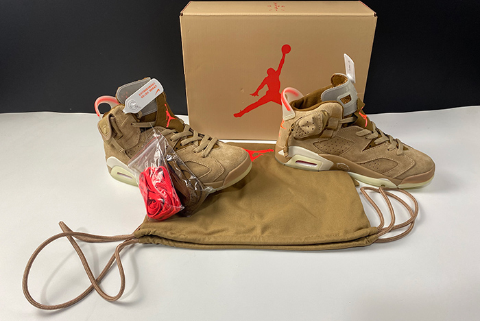Travis Scott x Air Jordan 6 SP British Khaki / Bright Crimson-Sail DH0690 200