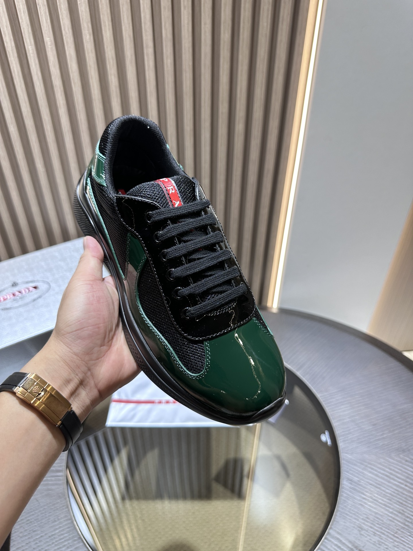 PRADA Patent Leather Sneakers Low-Top