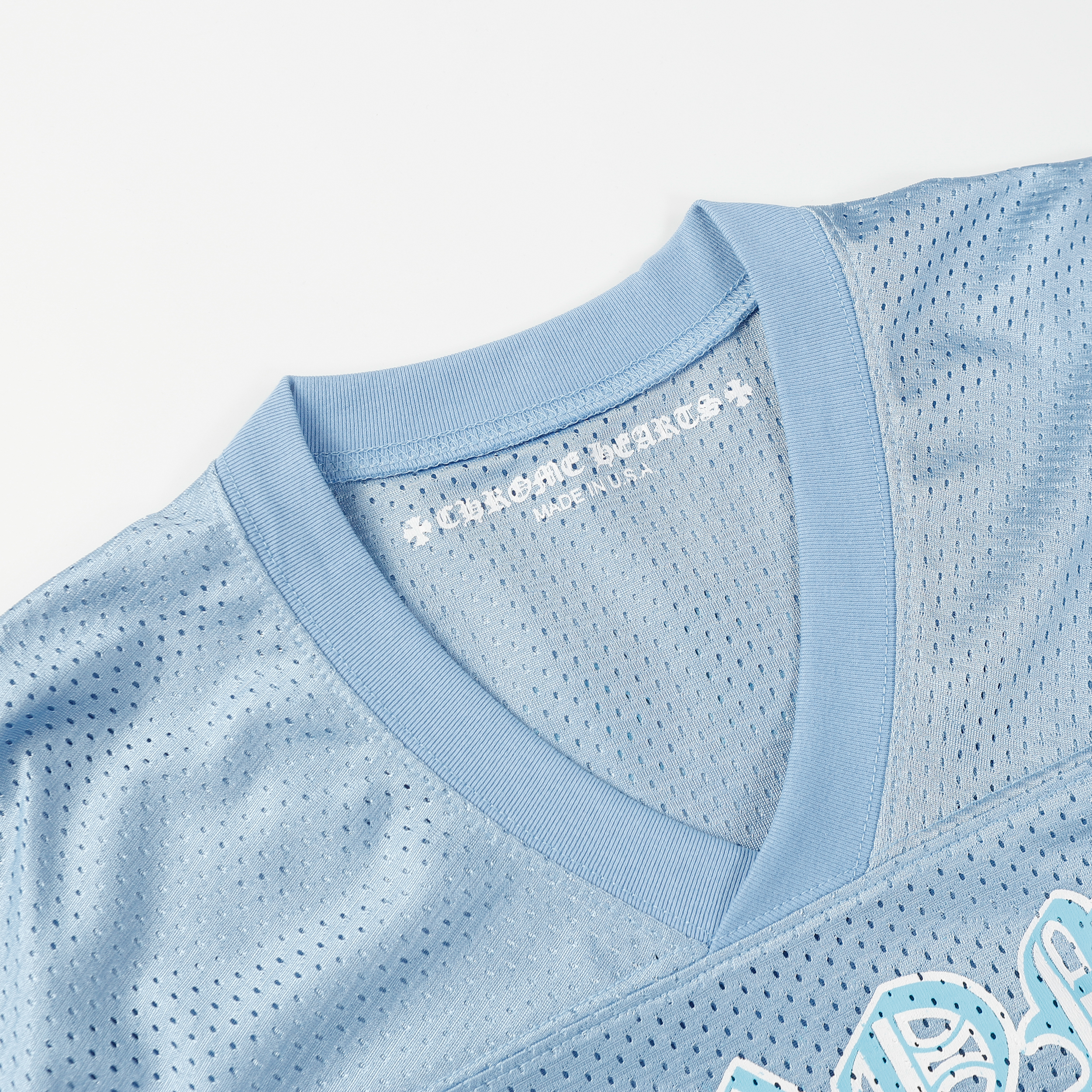 Chrome Hearts Ice Hockey Collection Silver-Plated Floral Sleeve Long Sleeve T-Shirt - Unisex Light Blue