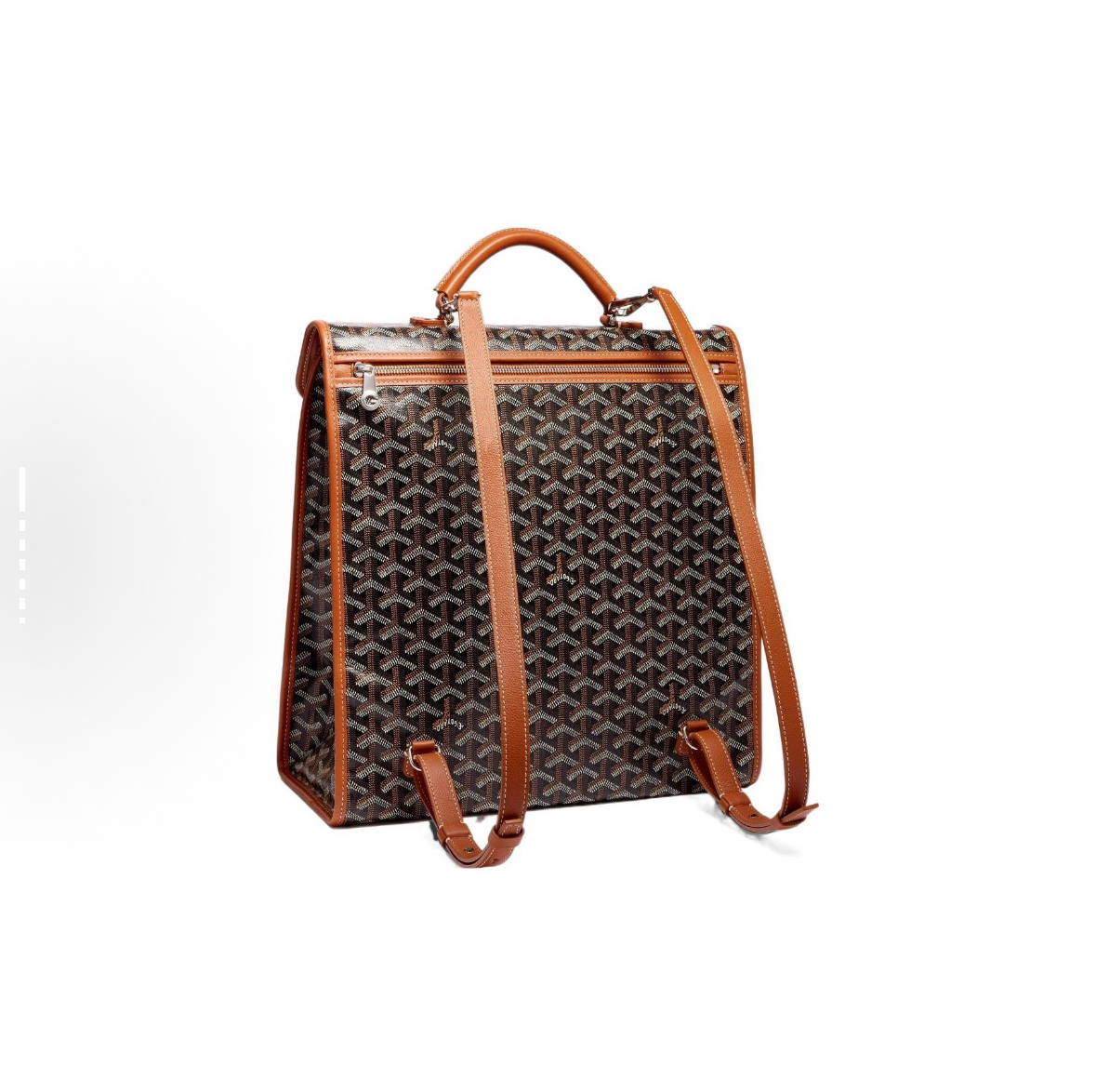 GOYARD Saint Léger Monogram Y-Pattern Foldable Multi-Pocket Large Capacity Canvas & Calfskin Tote/Backpack, Medium Size, Unisex Couple Style