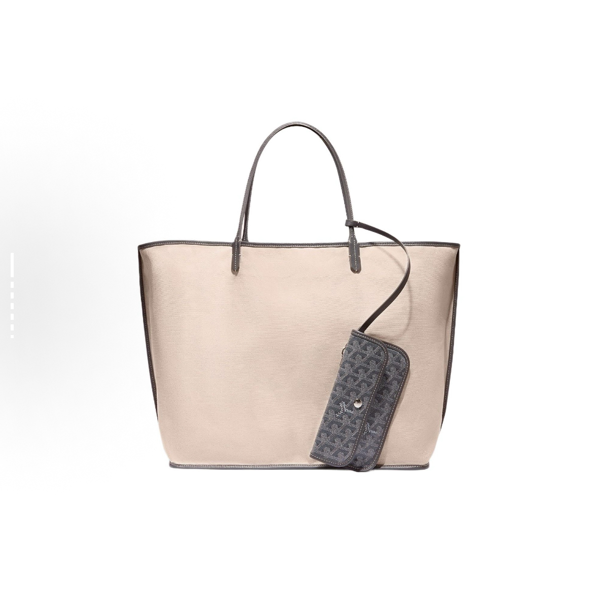 GOYARD Goyard Saint Louis Monogram Y-Pattern Leather Handles Canvas Linen Cotton Tote Bag with Calfskin Trim, Mother & Baby Tote Bag, Shopping Bag, Handbag